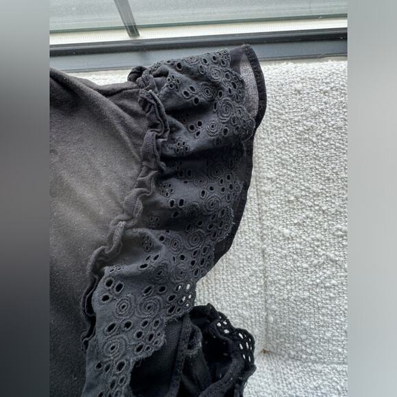 All Saints Senna Adelaide T-Shirt Dress Tiered Ruffled Eyelet Sleeves Size Small - Picture 6 of 10